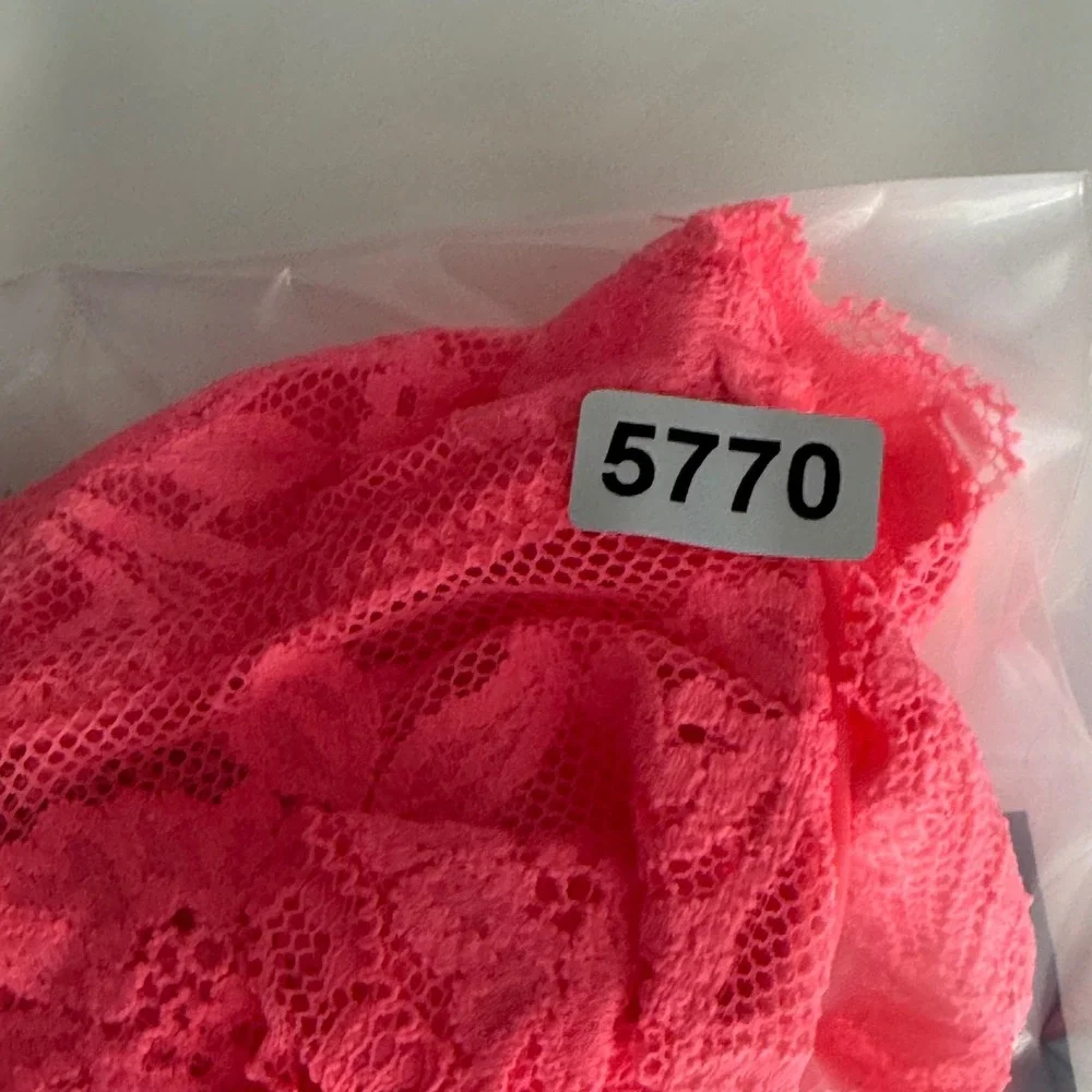 Aerie Real Good Lace Bralette Neon‎ Pink Floral V-Neck Mesh Longline Small